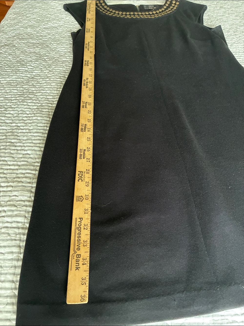 Black Studded Dress Cap-Sleeve Knee Length Size 8 - Picture 4 of 8